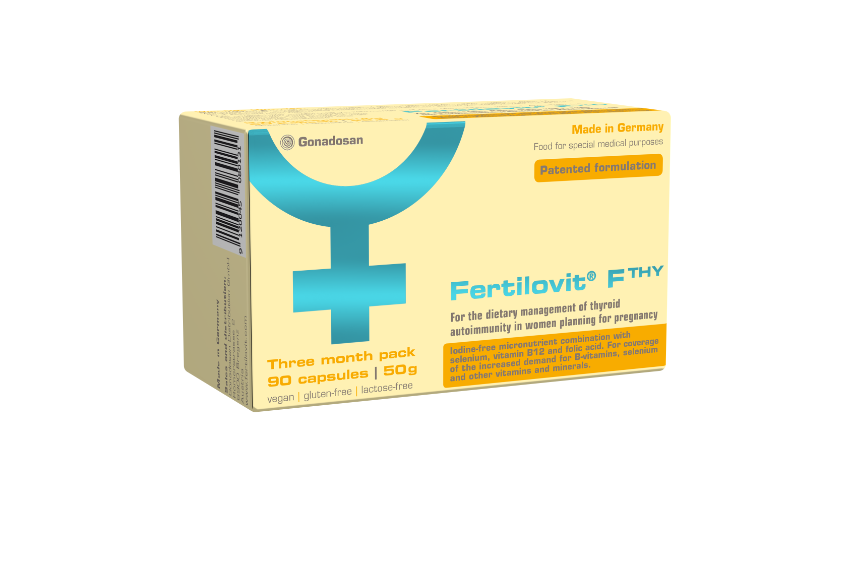 Fertilovit® F THY viljakuse toetamiseks kilpnäärme autoimmuunhaiguste korral, 90 kapslit